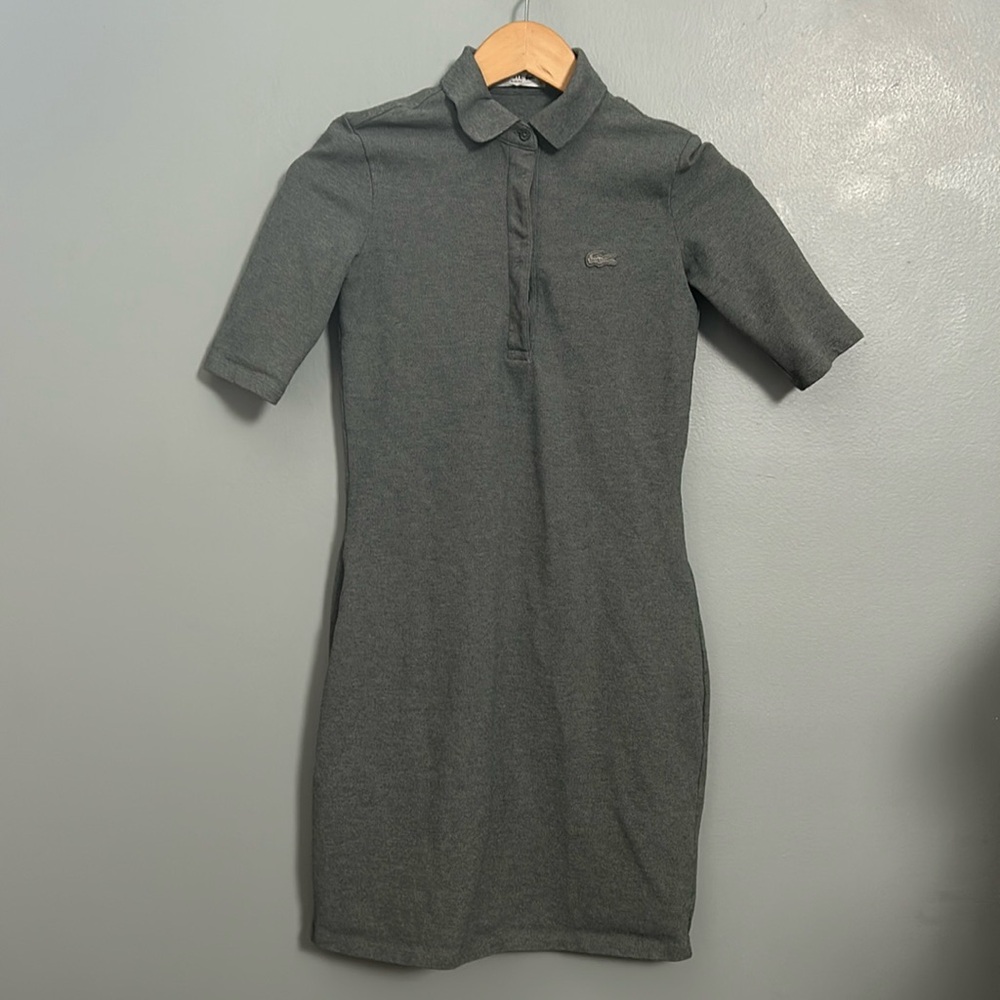 Lacoste Gray Pique Stretch Mini Polo Dress size 32